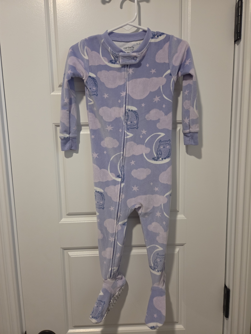 Carter's Lavender Owl Cloud Sleep One-Piece Footed Pajamas 18M